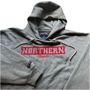 Vintage Jansport Men's Large Northern Illinois University Gray Pullover Hoodie
